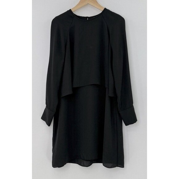Who What Wear Dresses & Skirts - Who What Wear Women's Black Overlay Long Sleeve Dress Sz L Career Capsule Boho